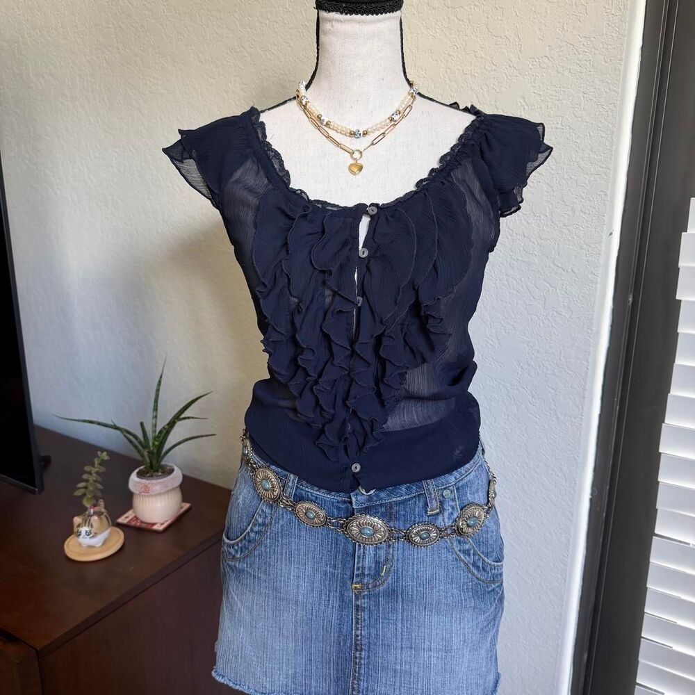 Abercrombie-fitch Women's Navy Blouse